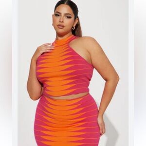 Fashionnova skirt set sweater material 2XL